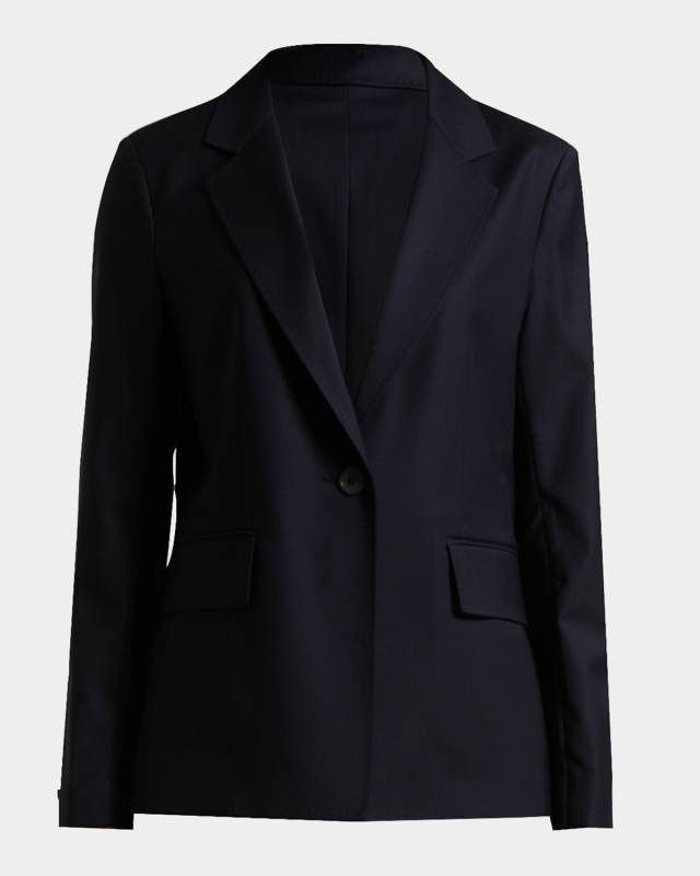 Single-Button Virgin Wool Blazer